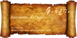 Gereben Ákos névjegykártya